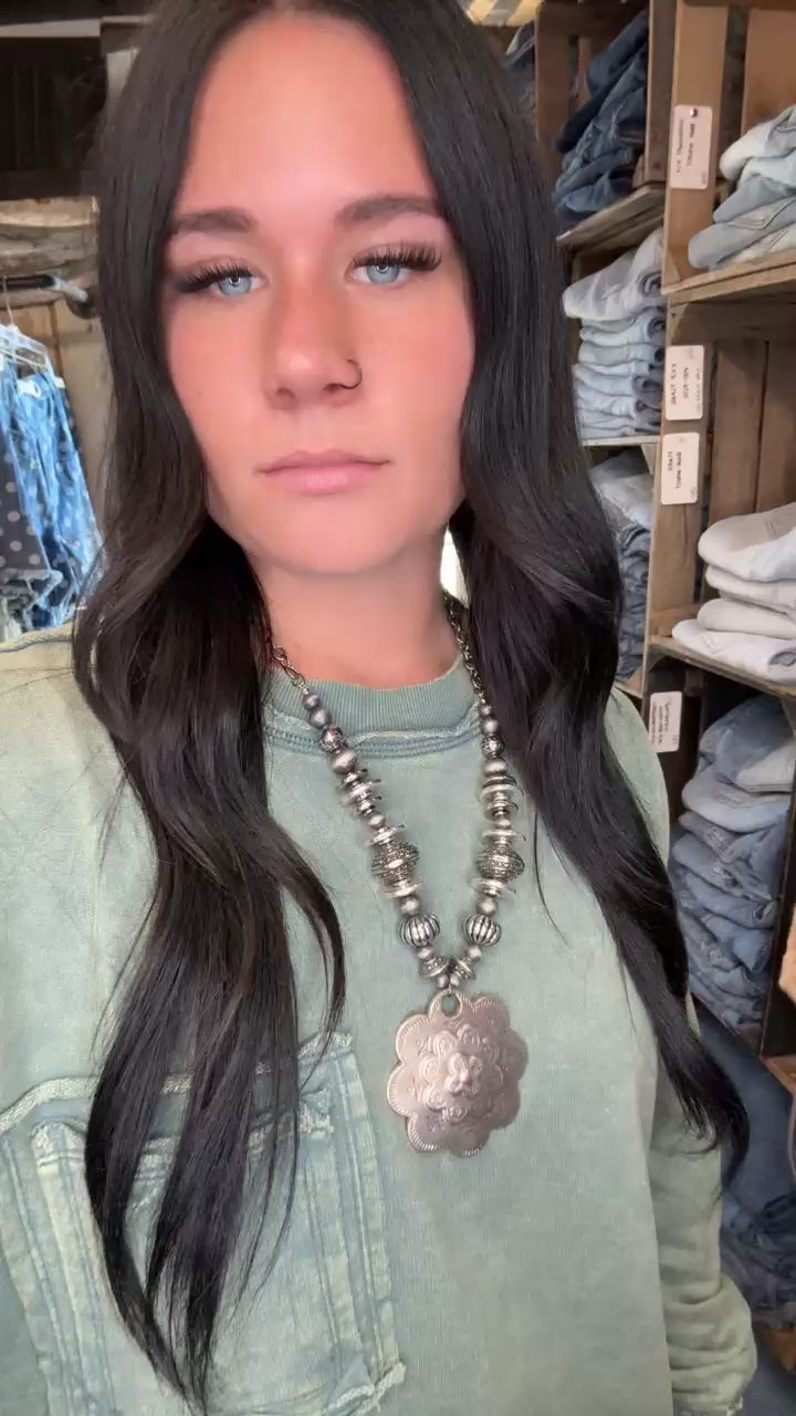 MID Rise Straight with Medallion Print Jeans