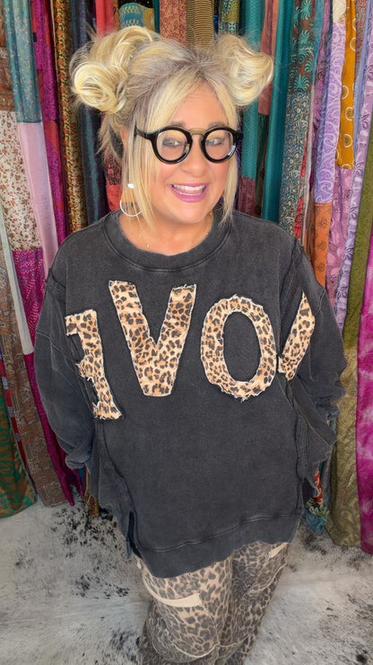 Love Leopard Crewneck