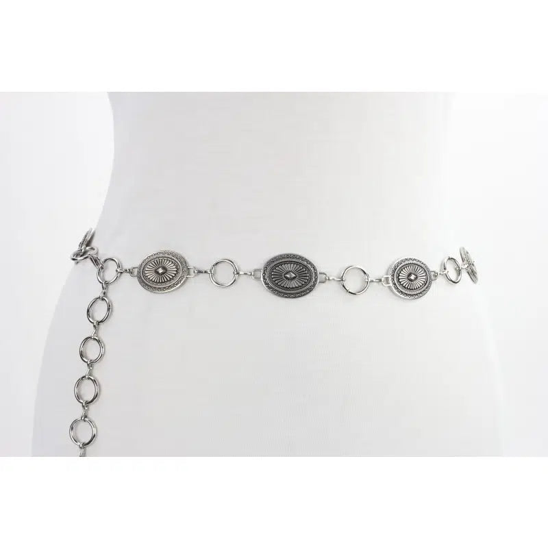 Southwestern Style Silver Metal Concho Belt