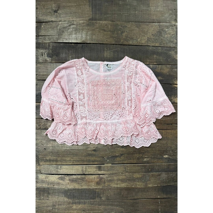 Softly Worn Eyelet Top