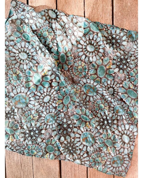 Turquoise Medallion Bandana Wild Rag