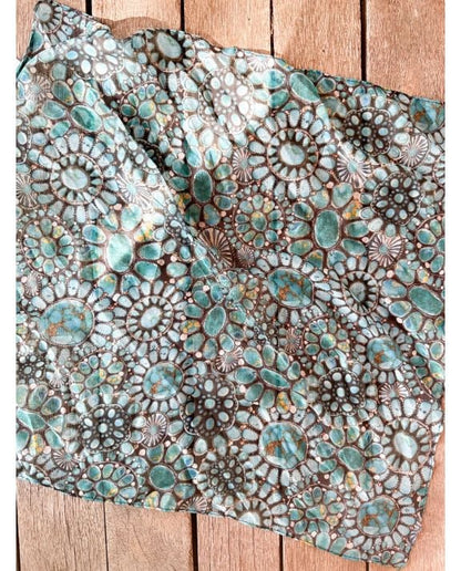 Turquoise Medallion Bandana Wild Rag