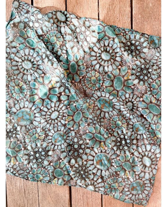 Turquoise Medallion Bandana Wild Rag