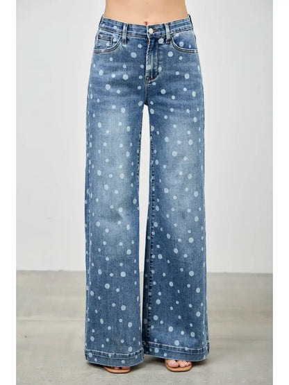 Dot Jeans - High Rise Wide Leg